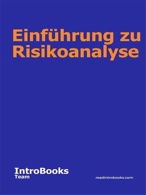 cover image of Einführung zu Risikoanalyse